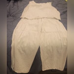 SHEIN Cream Sleeveless Jumpsuit